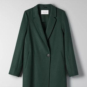 BABATON Stedman Coat Wool Pea Long Midi Jacket Scarab Green Aritzia XXS